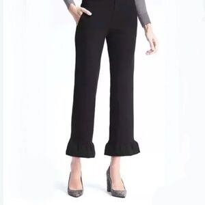 Michael Kors NWT Black Ruffle-Hem Capris Pants XS